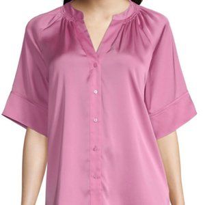 Pink Worthington Short Sleeve Satin Blouse size 2X